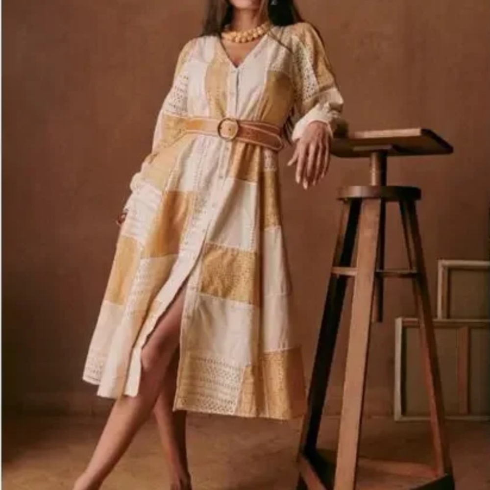 Sezane Matissa Dress Beige - Size 34